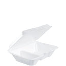 Foam Hinged Lid Container 9.3" - Two Compartment
