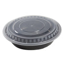 Black Food Container Round Combo Pack 48oz (AmerChoice)