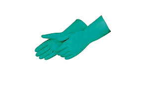 Flock Lined Nitrile Glove Green (Large)