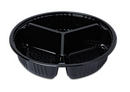 Black PET Side Dish Tray 3 Compartment PET 반찬용기 3칸