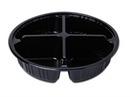 Black PET Side Dish Tray 4 Compartment PET 반찬용기 4칸