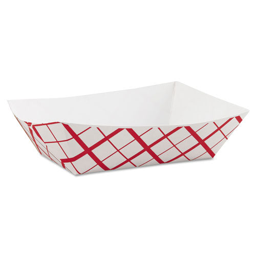 Paper Food Tray Red Plaid