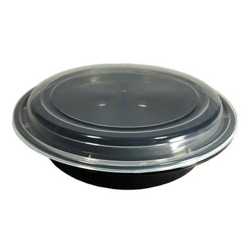 Plastic Round Container Black (48 oz)