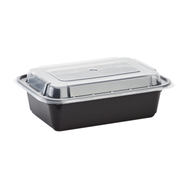 Black Food Container Rectangular Combo Pack 24oz.