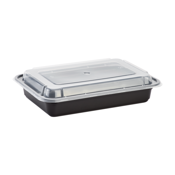 Black Food Container Rectangular Combo Pack 28oz.