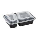 Black Food Container 2-Comp Rectangular Combo Pack 30oz.