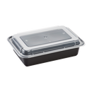 Black Food Container Rectangular Combo Pack 38oz.