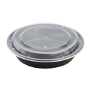 Black Food Container Round Combo Pack 48oz.