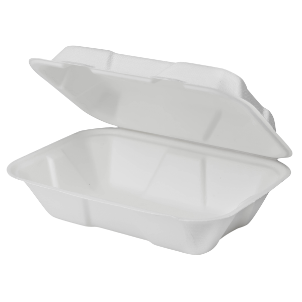 Bagasse Hinged Container 9" x 6" All Purpose