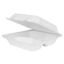 Bagasse Hinged Container 9" Three Compartment